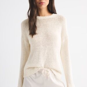 Abercrombie & Fitch Cream Crew Neck Sweater